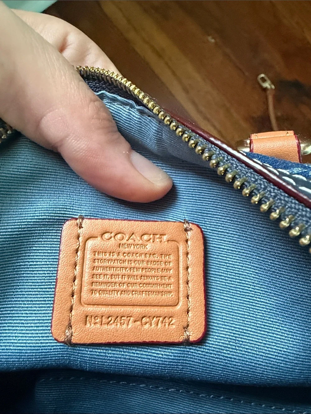 Coach Mini Denim Rowan Bag - Picture 2 of 6